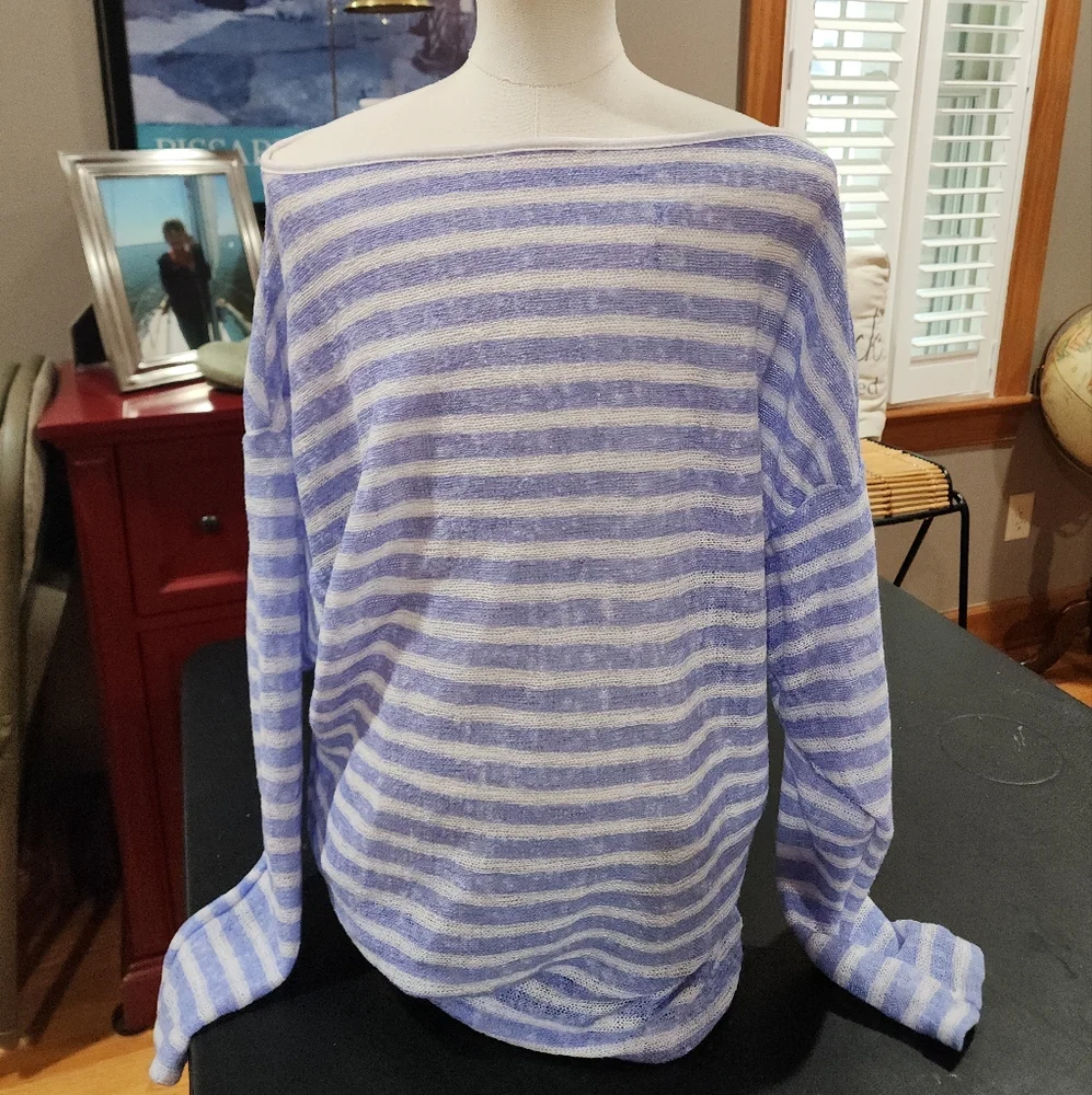 Striped Off-Shoulder Sweater - Picture 2 of 3